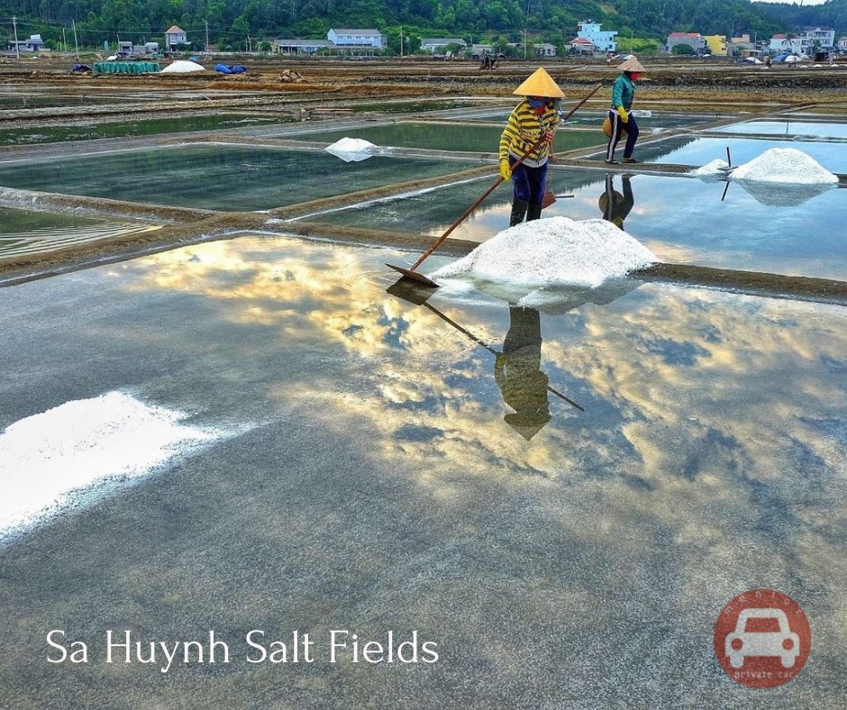 Sa Hunh satl fields on the route from Da Nang to Quy Nhon by private car